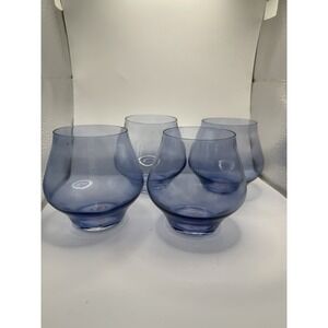 Vietri Contessa Blue Stemless Wine Glasses 4 Set Italy